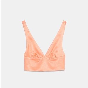 ZARA SATIN CROPPED TOP